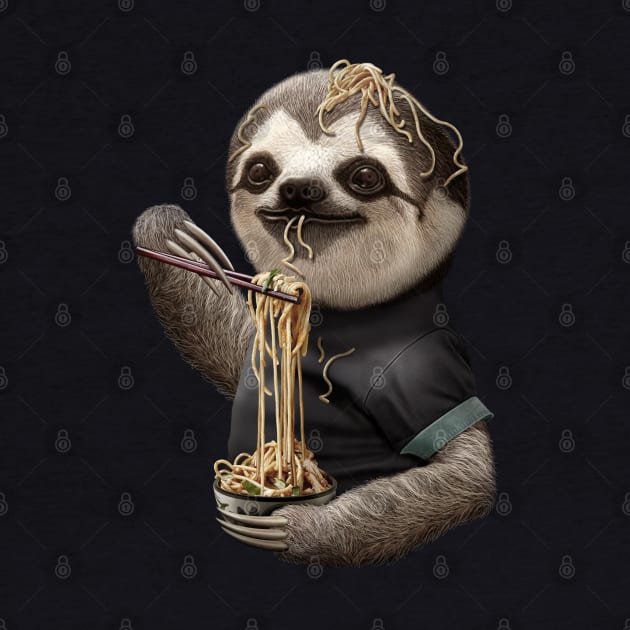 SLOTH EATING NOODLE by ADAMLAWLESS